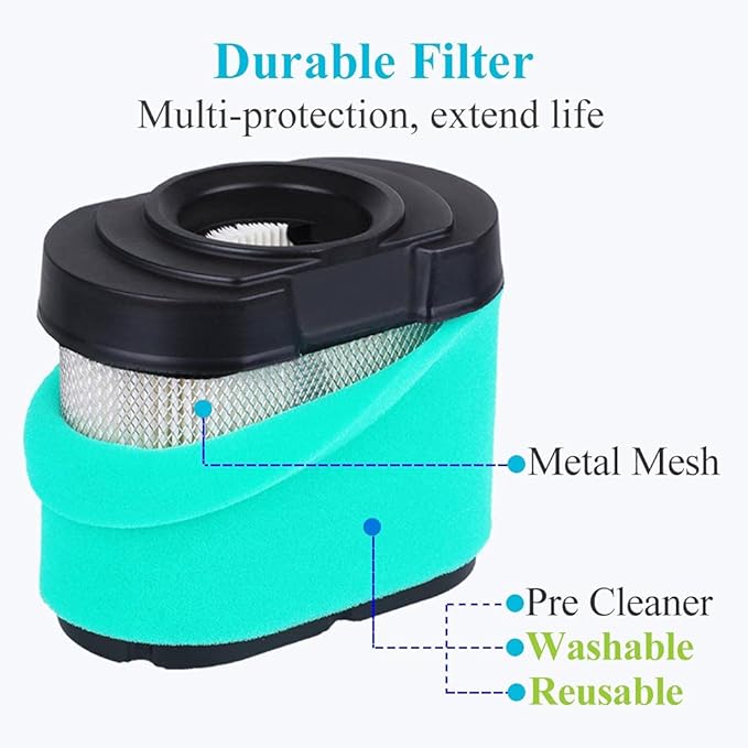Professional 792105 air filter, durable air cleaner 276890 with fuel filter, compatible with BS V-Twin Engine 44H777 5405K 593240 4163205 GY21057 Air filter