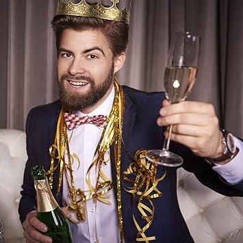 TOBATOBA Gold King Crown for Men - Medieval Renaissance Costume Accessory for Prince Crown Birthday, Prom, Halloween, Cosplay