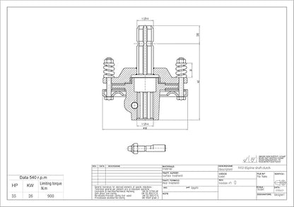 Jeremywell Tractor PTO, Rotary Cutter Slip Clutch 1-3/8''x 6-Spline Both Ends, Easily Add on PTO Drive line