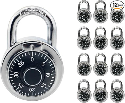 12 Pack Combination Lock Locker Lock for Gym and School Lockers Safe Combination Padlock Mini Combination LockOoaStandard Dial Combination Lock, Pack of 12