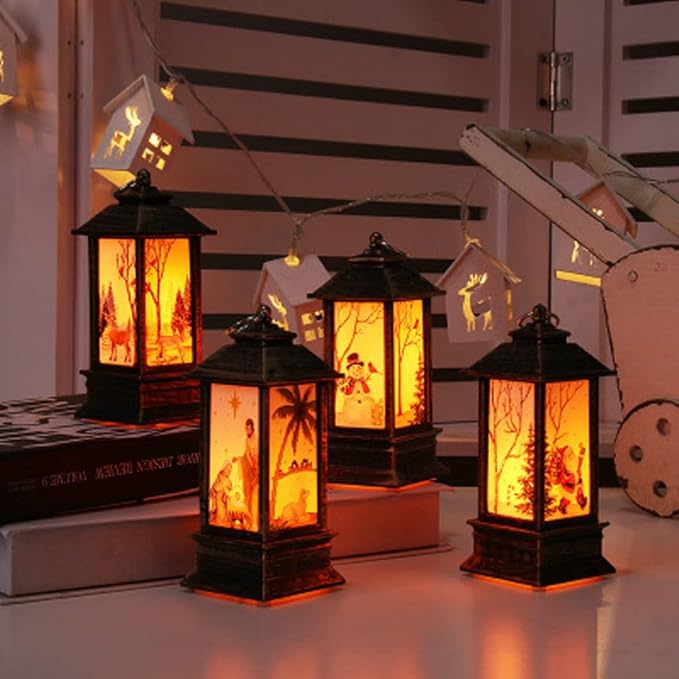 2pcs Christmas Snowman Lantern Night Lamp Decorative LED Light Desktop Bedroom Festive Tabletop Decoration Battery Operated Christmas Lanterns