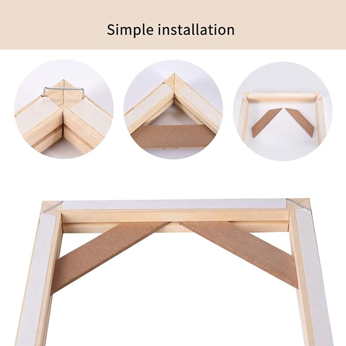 Canvas Frame, 44 x44 Inch Stretcher Bars Wood Kits with Accessories for Oil Painting and Picture Wall Art