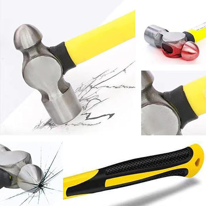 24oz Ball Peen Hammer,Reinforce,Polished,Shock-Proof Plastic Handle.