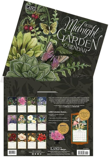 Lang, Midnight Garden 2026 Wall Calendar by Nicole Tamarin, 13.4'' X 12'', 12-Month Calendar with Stapled Binding