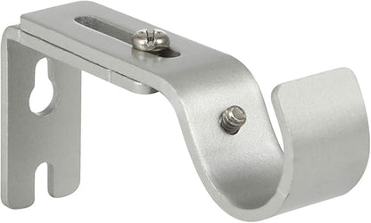 Heavy Duty Adjustable Curtain Rod Brackets Rod Holders for 1 Inch Rod, Silver Color, (Set of 6)
