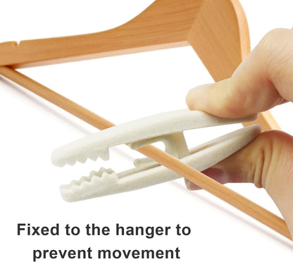 Velvet Hanger Clips, 40 PCS, Beige Non-Slip Flocked Clips, For Pants, Skirts, Suits, Shirts, Socks