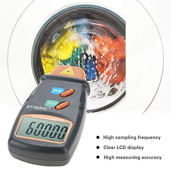 Digital Tachometer, DT-2234C Non-Contact Photo Mini RPM Test Speed Meter