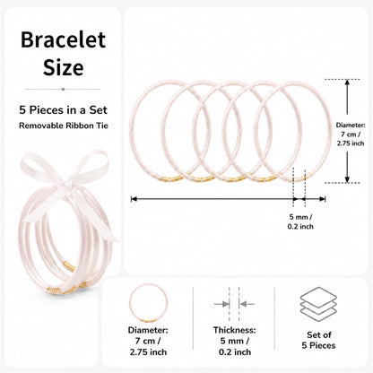Yecomsy Glitter Jelly Silicone Bangle Bracelet Set
