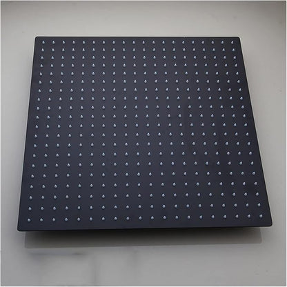 Shower Shelves Bathroom Square Shower Head, Super Slim Rainfall Water Spray Shower, 820 Inch Matte Black Ultra Thin Rain Shower Head Bathing Accessories (Color : 12 inch no led)