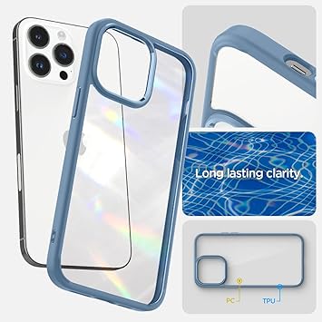 Spigen Ultra Hybrid Designed for iPhone 14 Pro Max Case (2022) [Anti-Yellowing], [Military-Grade Protection] - Sierra Blue