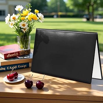 Gradplaza Diploma Cover 8.5" x 11" Padded Graduation Diploma Holder Certificate Holder Smooth Certificate Cover Black