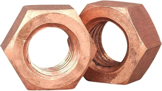 2/5pcs T2 Copper Hexagon Nut Red Copper Nut Conductive Conduction Nut Washer Locking Screw Cap Pure Copper M3 M4 M5 M6 M8 M10 M12(M5 (5Pcs))