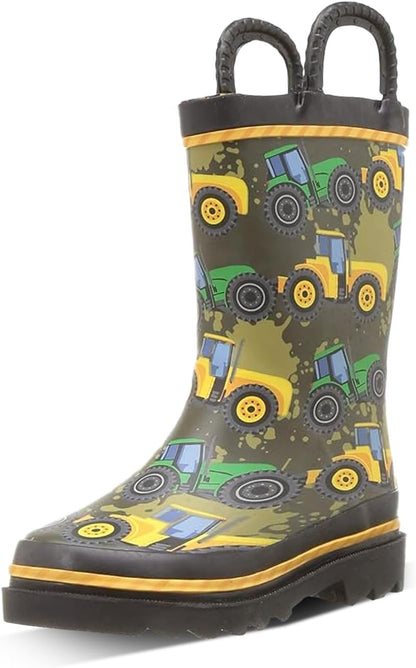 These waterproof rain boots from Western Chief are perfect for kids - made with durable rubber, a comfortable lining, and easy pull-on handles.