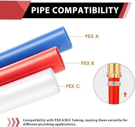 (Pack of 10) EFIELD Pex Drop-Ear Elbow Brass Crimp Fitting 1/2 Inch x 1/2 Inch Female NPT, ASTM F1807