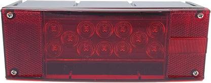 12V LED Rectangle Submersible Trailer Tail Light Replacement Right Curb Side Waterproof Boat Marine DOT 18 LEDs HTLLS-009R