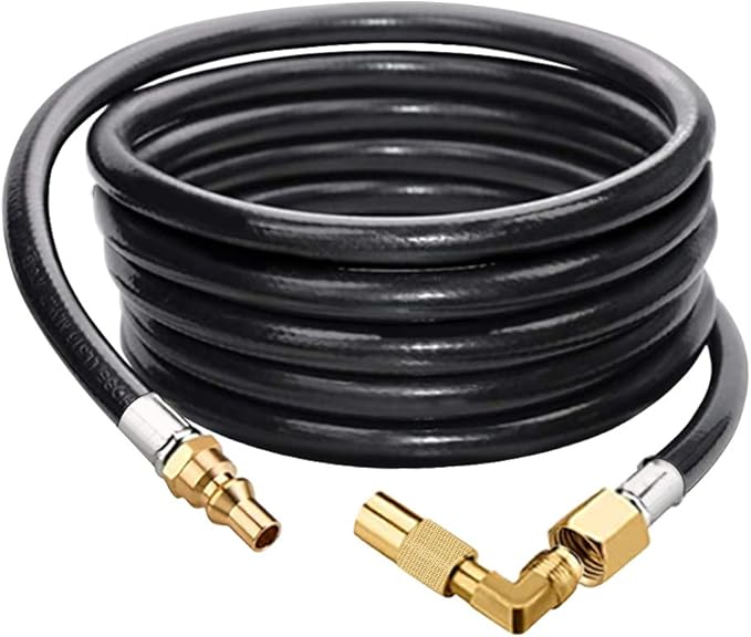 Eazy2hD 12FT RV Propane Hose with Blackstone Elbow Adapter, Low Pressure LP Quick Connect Hose for RV Grill Blackstone 17"/22" Griddle