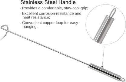 Food Flipper Turner Hooks Stainless Steel BBQ Meat Hook Cooking Barbecue Turners Hooks Grill Accessories for BBQ Steak,Tri-Tips,Patties Sausages Ribs Chicken Breast Roasts