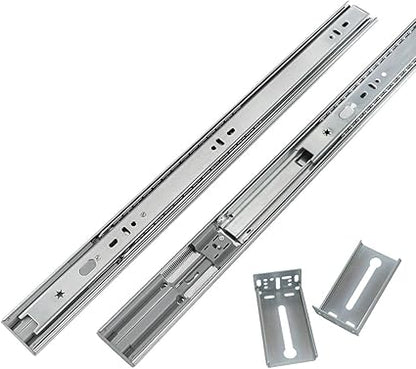 LONTAN 18 inch Heavy Duty Soft Close Drawer Slides 1 Pair Full Extension Ball Bearing Drawer Glides Side Mount Cabinet Rails with Rear Mounting Brackets 100lb Capacity