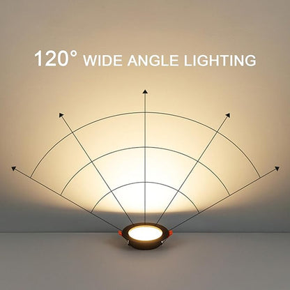 12W LED Recessed Ceiling Lights 145mm Natural White 4000K 12W 240LM, Cut ?110-130mm, AC110-240V Ultra Slim Downlights, LED Panel Light for Living Room Hallway, 4 Pack