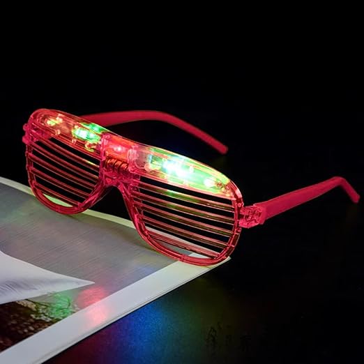 Light Up Glasses, LED Glasses, Glasses Glows in The Dark, Neon Flashing Glasses, 3 Modes, Battery Powered