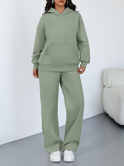 Trendy Queen 2 Piece Lounge Sweat Sets Oversized Sweatshirts & Wide Leg Pants.