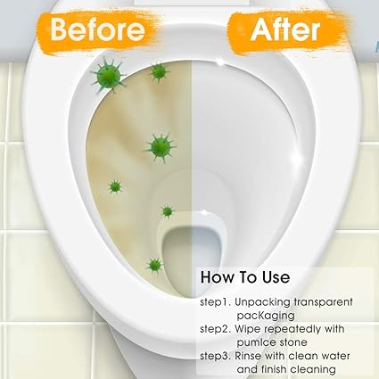2 Pack Toilet Cleaner Hard Water Build up Remover with Ergonomic Handle, Toilet Bowl Stain Ring Remover, Pumice Stone Toilet Cleaner Tool Stain Remover for Toilet, Pool, Bathroom, Sink