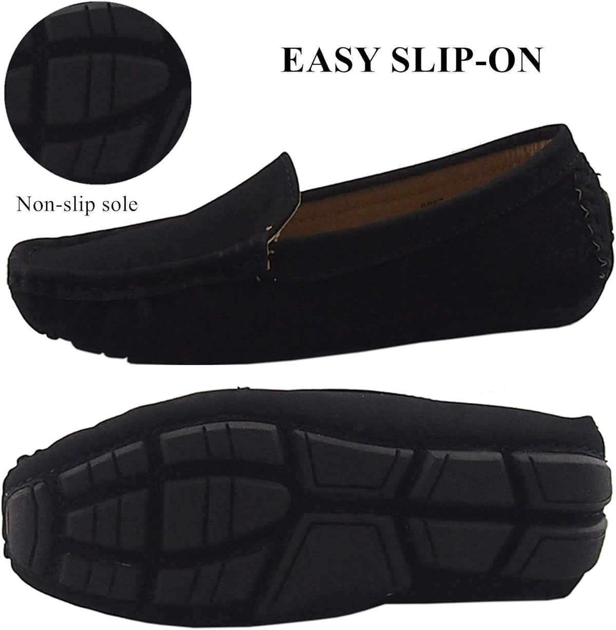 Toddler Little Kid Boys Girls Soft Suede Leather Slip On Penny Loafer Dress Shoes Moccasin Flat Boat Shoes Wedding Church Oxford
