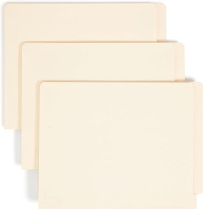 Smead Shelf-Master End Tab File Folders, 100 Count, Manila, Reinforced Straight-Cut Tabs, Letter Size (24110)