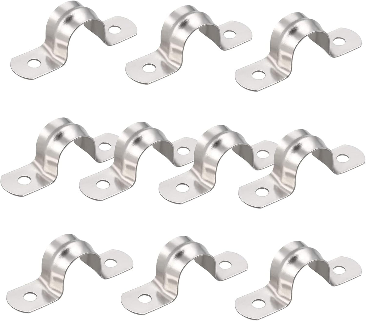 AKIHISA 8 Pcs U Tube Pipe Clamp 304 Stainless Steel U Bracket Pipe Strap Clamp ID 5/8Inch(16mm)