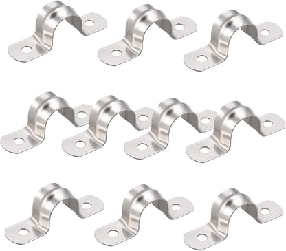 AKIHISA 8 Pcs U Tube Pipe Clamp 304 Stainless Steel U Bracket Pipe Strap Clamp ID 5/8Inch(16mm)