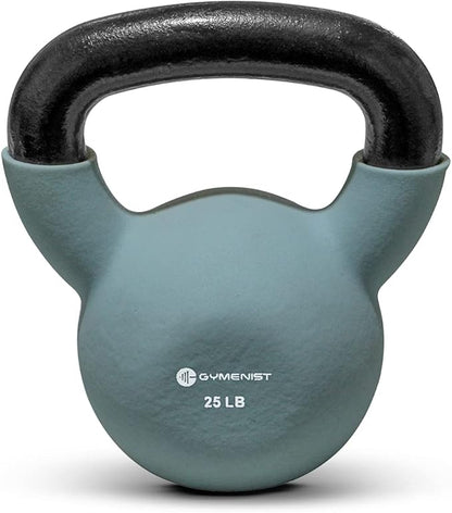 GYMENIST Kettlebell Fitness Iron Weights with Neoprene Coating Around The Bottom Half of The Metal Kettle Bell