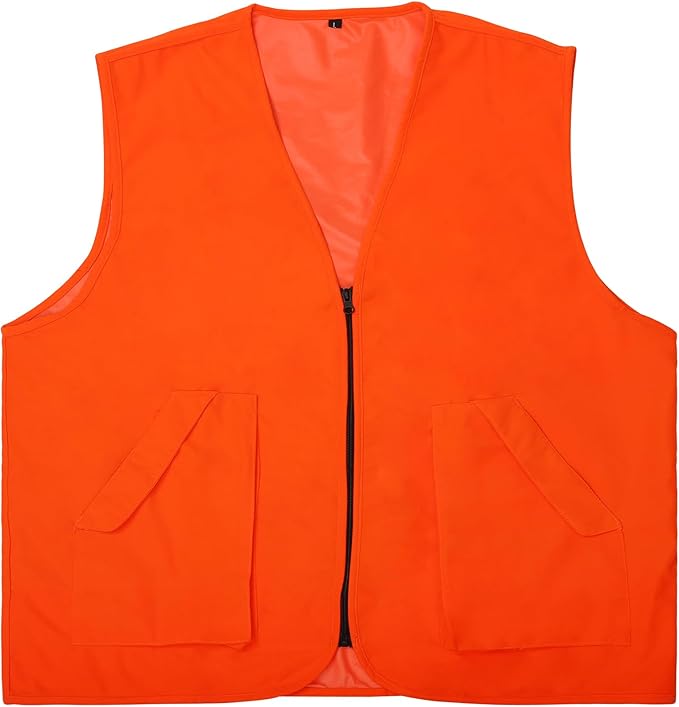 Roicaholy Men's Orange Hunting Vest, Waterproof and Ultra-Quilt Fabric, with Pockets, Zip Up