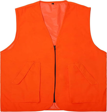 Roicaholy Men's Orange Hunting Vest, Waterproof and Ultra-Quilt Fabric, with Pockets, Zip Up