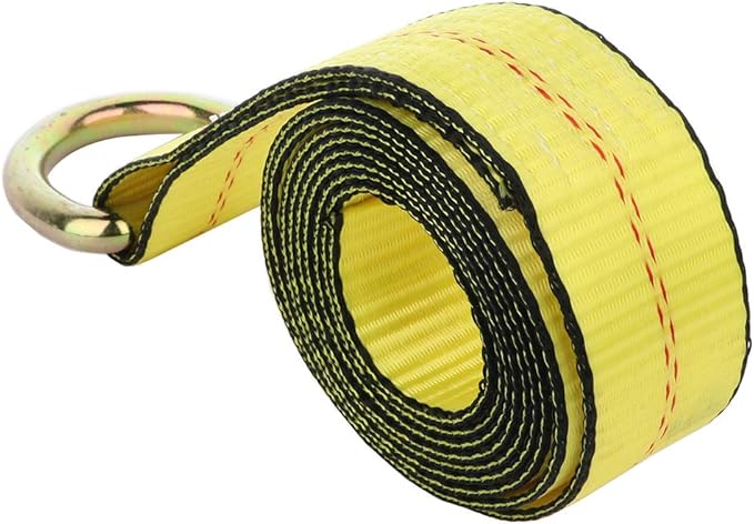 3300 lbs 2 inch x 8 feet Lasso Strap wO-Ring Auto Tie Down Rugged Weave Yellow