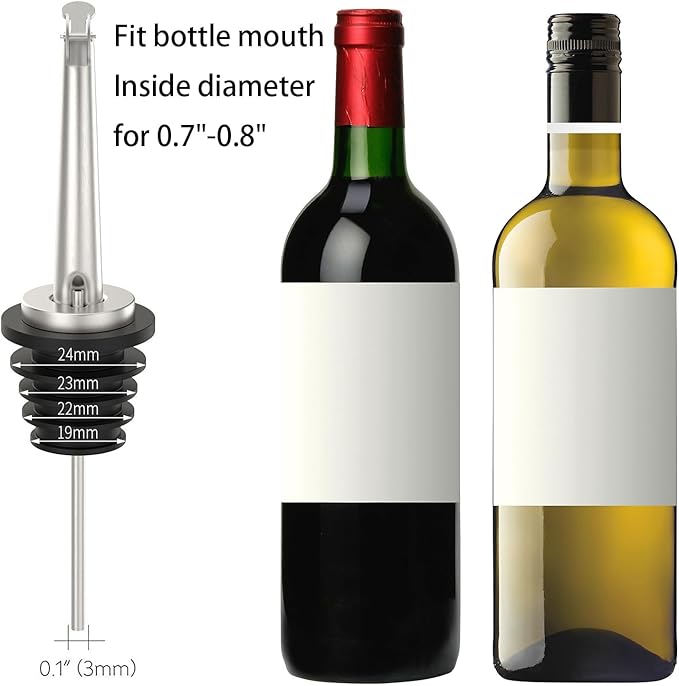 Axe Sickle 2 Pcs Stainless Steel Speed Pour Spouts, Olive Oil Dispenser Spout for 34" Bottle Mouth, Flip Top