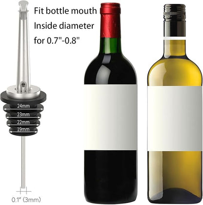 Axe Sickle 2 Pcs Stainless Steel Speed Pour Spouts, Olive Oil Dispenser Spout for 34" Bottle Mouth, Flip Top