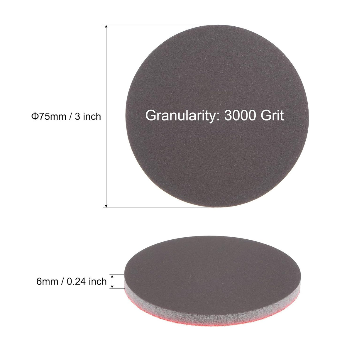 uxcell 10pcs 3000 Grit Sanding Sponge 3 Inch Hook and Loop Sponge Sanding Disc Wet/Dry for Car Wood Drywall Metal
