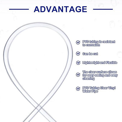 uxcell PVC Tubing, 30mm ID x 36mm OD - 6 Feet Long Clear Vinyl Water Pipe, Lightweight Plastic Flexible Water Pipe for Aquaponics, Air Hose, Irrigation