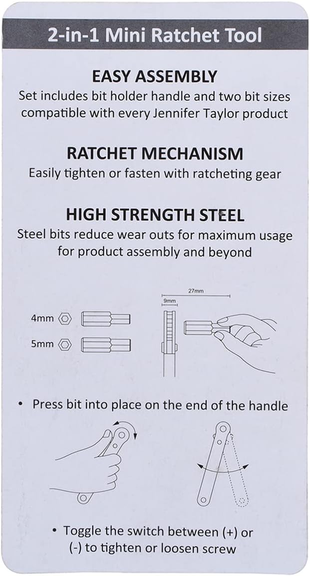 Jennifer Taylor 2-in-1 Mini Ratchet Tool