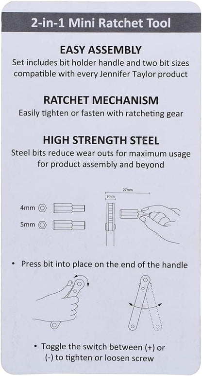 Jennifer Taylor 2-in-1 Mini Ratchet Tool