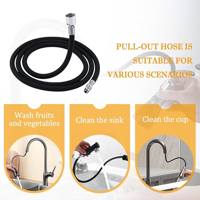 K-1219935-BC Hose or Kohler Pull-Down Kitchen Faucet, Pull-Out Hose with 13.5oz Weight Ball, Classic Pull-Out Hose for Kohler K-1219935-BC/K-1304674-BC Hose Replacement Parts