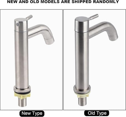 G1/2 Brushed Faucet, Stainless Steel Single Cold Faucet Wash Basin Water Tap Wrench Type Bathroom Faucet for Home Kitchen Bathroom Accessory (Cylinder Single Cold Faucet)