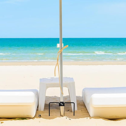 Flag Pole Ground Stake Beach Umbrella Anchor Iron Craft Base Outdoor Garden Stand