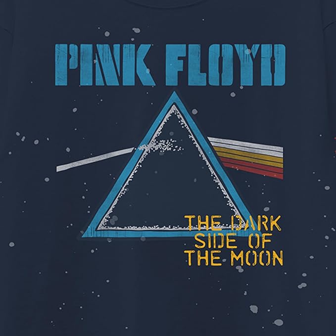 Pink Floyd Mens Concert Shirt Dark Side of The Moon - Vintage Long Sleeve Tee with Sleeve Print
