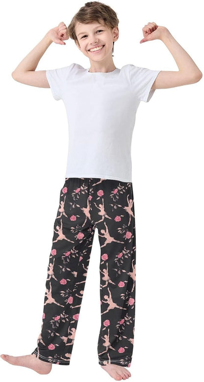 Pajama Pants Ballet Ballerina Roses PJ Bottoms Sleepwear Lounge Sleep Pant with Pockets