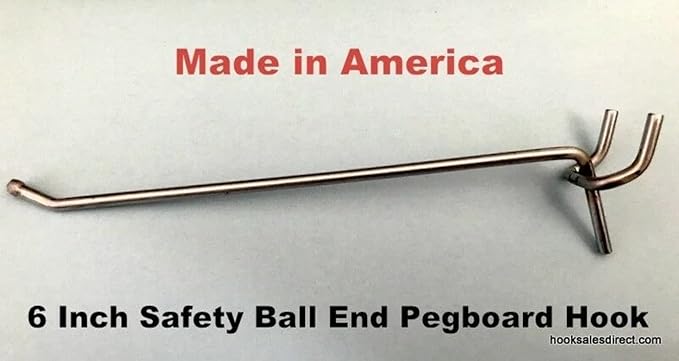 Trion Brand (50 Pack) 6 Inch All Metal Peg Hooks 18 to 14" Pegboard, Slatwall, Garage kit