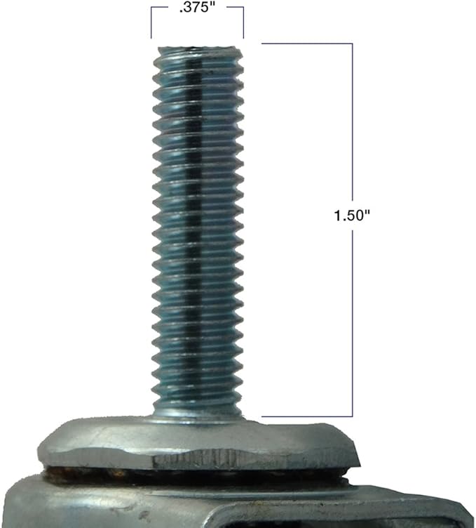 Titan Casters by Waxman TPR Rubber Caster Wheel with Threaded Stem Attachment w Brake - 2-Inch - 80 lb. Load Capacity - Non-Marking for Hospitals, Food Service, blackgray, 1 Count (Pack of 1)