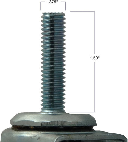 Titan Casters by Waxman TPR Rubber Caster Wheel with Threaded Stem Attachment w Brake - 2-Inch - 80 lb. Load Capacity - Non-Marking for Hospitals, Food Service, blackgray, 1 Count (Pack of 1)