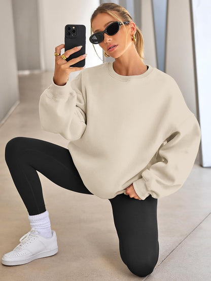 Womens Oversized Sweatshirts Hoodies Fleece Crewneck Sweaters Casual Tops Comfy Fall Fashion Outfits Winter Clothes 2026