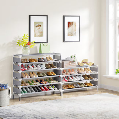 Tribesigns 161.5 H 10 Tier 40 pair Gray Metal Shoe rack